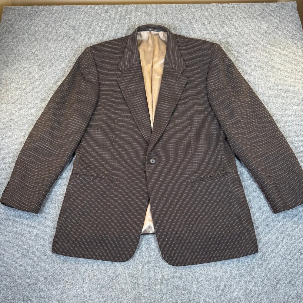 Vintage Givenchy Mens Brown Textured Sport Coat Blazer 44R Classic Designer